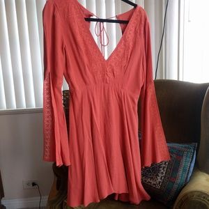 Bell Sleeve Backless Dress